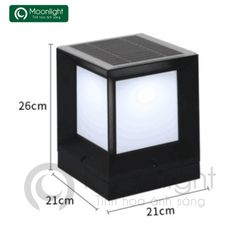 Đèn trụ cổng hàng rào năng lượng mặt trời vuông VLNTTC-037