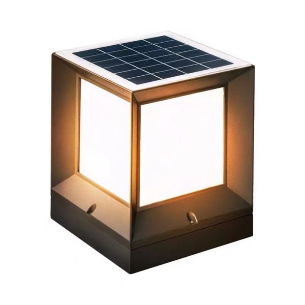 Đèn trụ cổng hàng rào năng lượng mặt trời vuông VLNTTC-037
