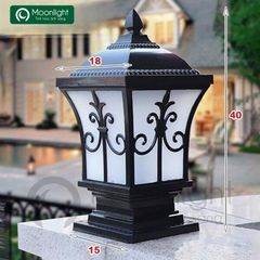 Đèn trụ cổng hàng rào vuông màu đồng VLNTTC-020