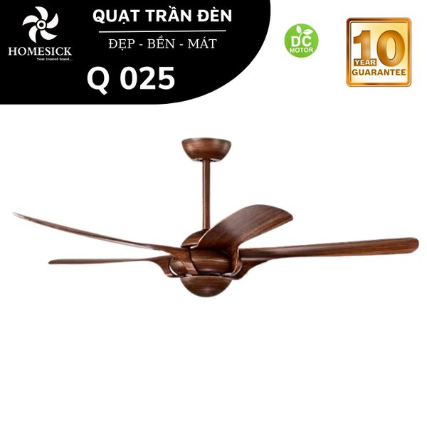 Quạt trần Homesick 5 cánh 142cm 55w DC Q025 VLQTHO-033