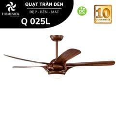 Quạt trần đèn Homesick 5 cánh 142cm 55w DC Q025L VLQTHO-034