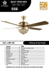 Quạt trần đèn Homesick 5 cánh 135cm 90w AC 556 VLQTHO-036