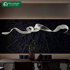 Đèn thả bàn ăn hình dải lụa 1m5 màu trắng chất liệu nhựa Acrylic VLTHBA-114-AA