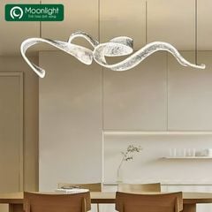 Đèn thả bàn ăn hình dải lụa 1m5 màu trắng chất liệu nhựa Acrylic VLTHBA-114-AA