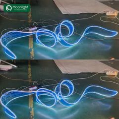 Đèn thả bàn ăn hình dải lụa 1m5 màu xanh dương chất liệu nhựa Acrylic VLTHBA-114-AD