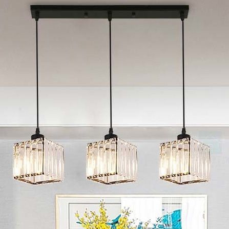 HT Đèn thả pha lê chao vuông D160*160 H180 E27 (giá không bóng) TPL03 VLTHPL-056