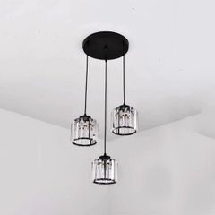 HT Đèn thả pha lê chao tròn (giá không bóng) TPL05 VLTHPL-081-BK