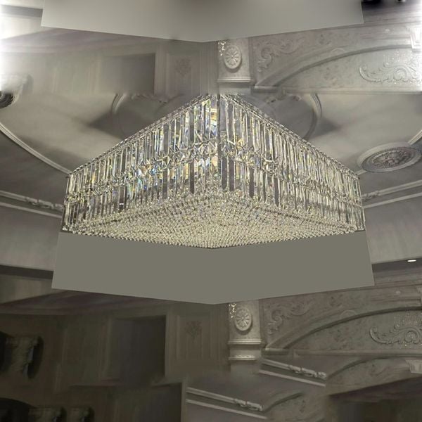 Đèn thả pha lê mâm vuông D65x65cm VLTHPL-227