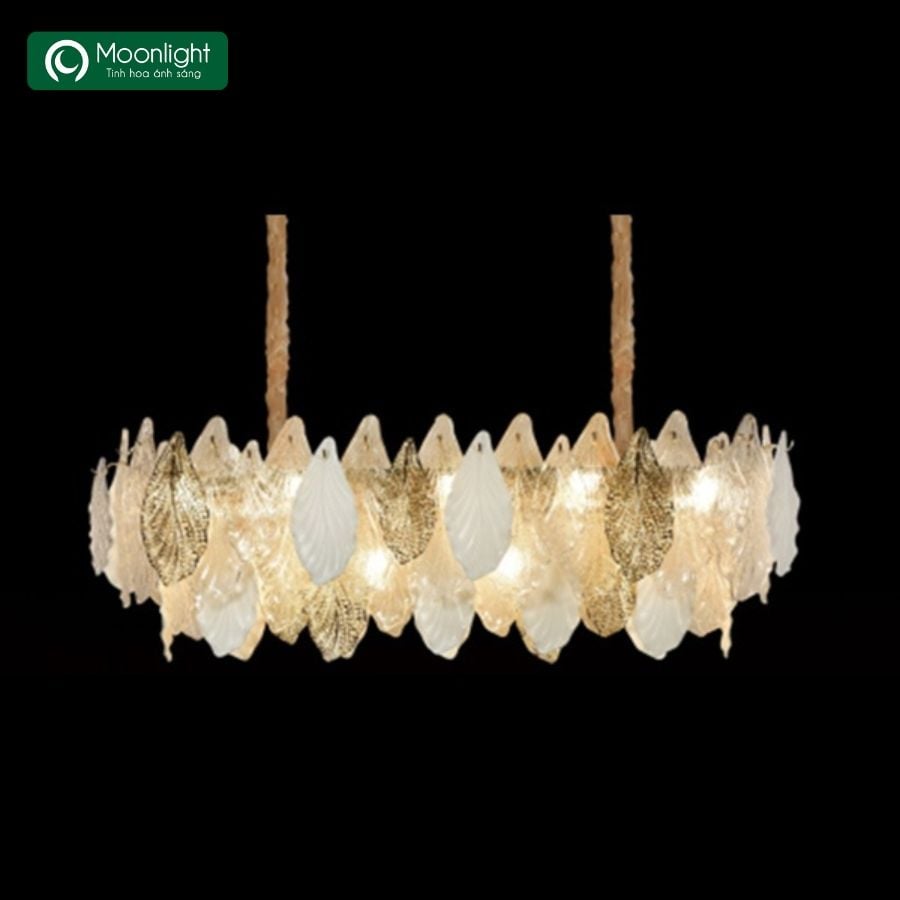 Đèn thả pha lê chùm dài hình lá D1035 9961-14 VLTHPL-745-AC (Bộ)