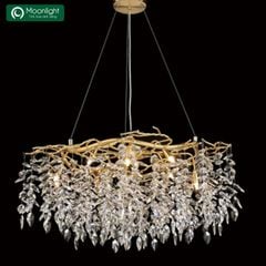 Đèn thả serip tròn khung nhôm kết hợp pha lê cao cấp KT D800 8806-D800 VLTHSE-095-AA (Bộ)