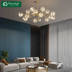Đèn thả trang trí chao thủy tinh 18 bóng D990 VLTHTI-067