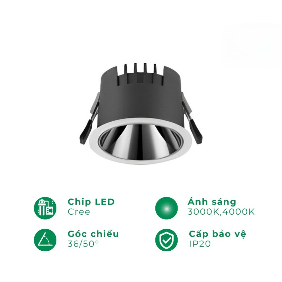 Đèn led âm trần spotlight ELV VND04-F075