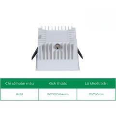 Đèn led âm trần spotlight vuông ELV VND23-F090S