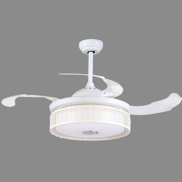 Quạt trần đèn thu cánh màu trắng 4 cánh 107cm 45w DC Y42-8360WH VLQTTC-318