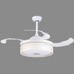 Quạt trần đèn thu cánh màu trắng 4 cánh 107cm 45w DC Y42-8360WH VLQTTC-318