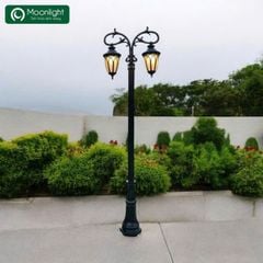 Đèn cột sân vườn 2 bóng màu đen, VLNTCO-020-AB