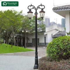 Đèn cột sân vườn 2 bóng màu đen, VLNTCO-020-AB