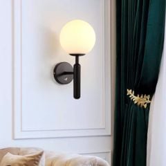Đèn tường chao thủy tinh màu đen chao đục DT1742 VLDTTI-038-BK