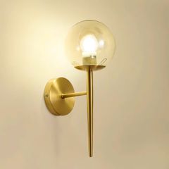 Đèn tường chao thủy tinh trong suốt đế vàng 1719 VLDTTI-069