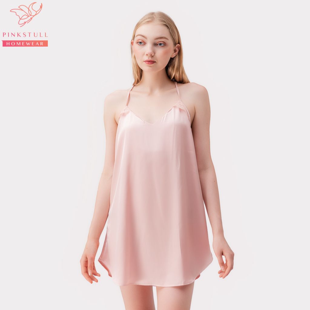 Váy Ngủ Lụa Cao Cấp Hồng  BLingerie