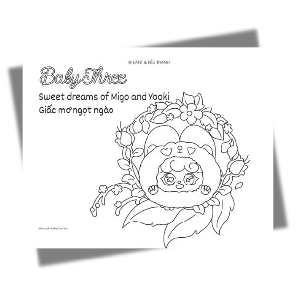 Sách tô màu - Baby Three - Sweet Dreams of Migo and Yooki - Giấc mơ ngọt ngào - ABBOOKS