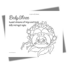 Sách tô màu - Baby Three - Sweet Dreams of Migo and Yooki - Giấc mơ ngọt ngào - ABBOOKS