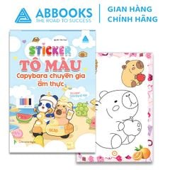 Sách Tô Màu - Sticker - Capybara Chăm Học, Capybara Thư Giãn, Capybara Yêu Âm Nhạc, Capybara Chuyên Gia Ẩm Thực