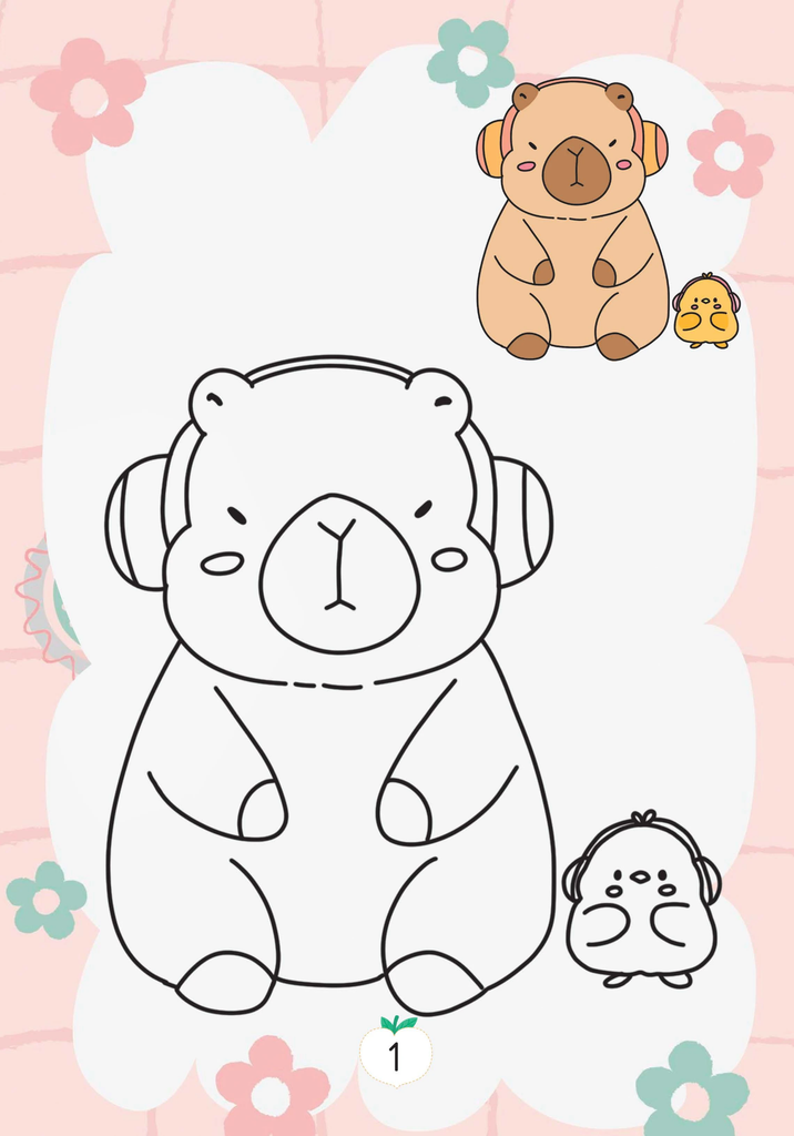 Sách - Tô màu ABBOOKS - Capybara - Đến Trường - Những Người Bạn Thân - Thích Hoa Qủa - Vui Chơi Bốn Mùa
