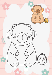 Sách - Tô màu ABBOOKS - Capybara - Đến Trường - Những Người Bạn Thân - Thích Hoa Qủa - Vui Chơi Bốn Mùa