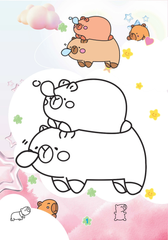 Sách - Tô màu ABBOOKS - Capybara - Thân Thiện - Sứ Gỉa Hòa Bình - Thích Suối Nước Nóng - Thư Gĩan