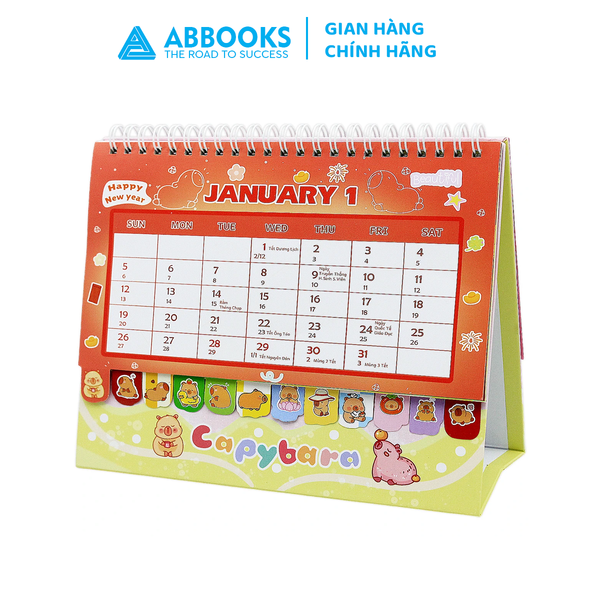 ABBOOKS - Lịch để bàn - Capybara Funny Time - Năm 2025