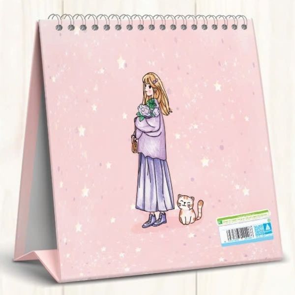 ABBOOKS - Lịch để bàn làm việc - Vẽ cho em bình yên 365 ngày - Năm mới 2025 - Kích thước 17.5x8x21cm