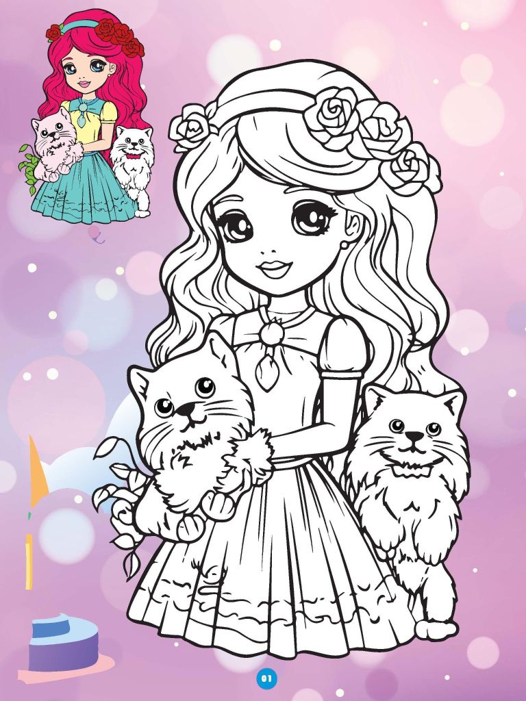 Sách - Bé tô màu ABBOOKS - Công Chúa Chibi Đáng yêu, Vui cùng bạn  - Bộ 2 cuốn