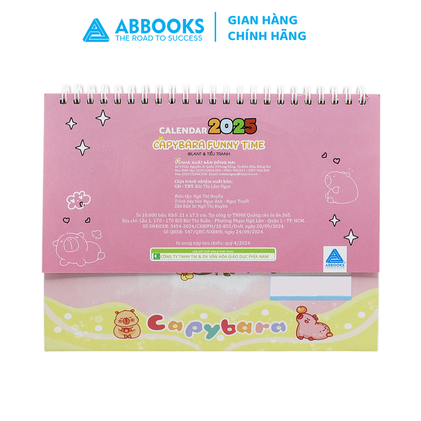 ABBOOKS - Lịch để bàn - Capybara Funny Time - Năm 2025