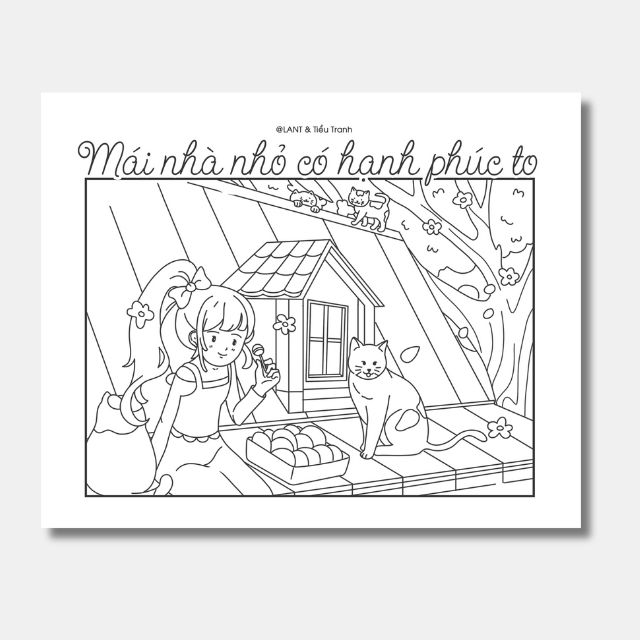 Sách tô màu ABBOOKS Mái Nhà Nhỏ Có Hạnh Phúc To
