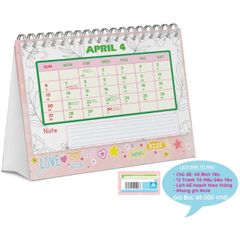 ABBOOKS - Lịch để bàn làm việc - Vẽ cho em bình yên 365 ngày - Năm mới 2025 - Kích thước 17.5x8x21cm