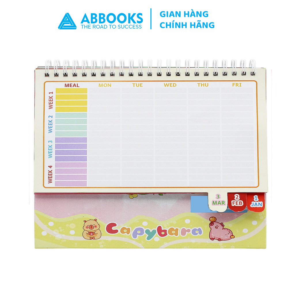 ABBOOKS - Lịch để bàn - Capybara Funny Time - Năm 2025