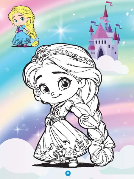 Sách - Bé tô màu ABBOOKS - Công Chúa Chibi Đáng yêu, Vui cùng bạn - Bộ 2 cuốn