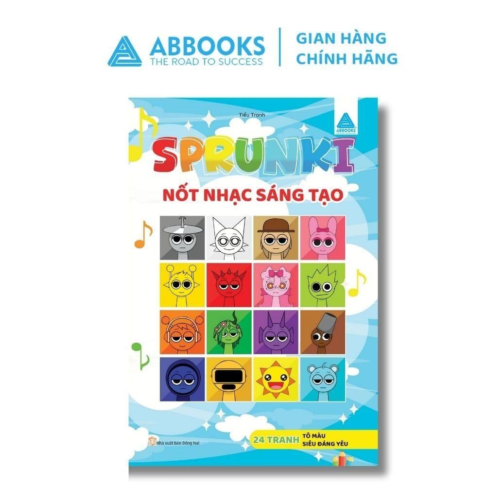 Sách Tô Màu Cho Bé - SPRUNKI - Cuộc Phiêu Lưu Âm Nhạc, Ban Nhạc Siêu Nhí, Nốt nhạc Sáng Tạo, Vũ Điệu Cá Tính