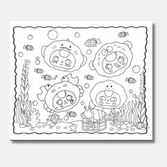 Sách tô màu ABBOOKS - Baby Three - The story of a Romantic Ocean