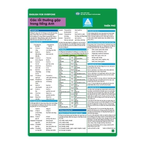 English for eveyone - Các thì trong tiếng Anh, Từ vựng tiếng Anh căn bản, Các lỗi thường gặp trong tiếng Anh.