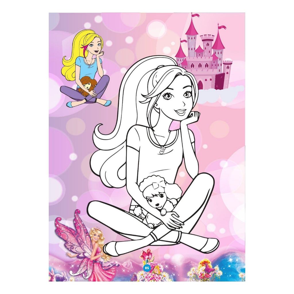 Sách - Bé tô màu - Công chúa Barbie - Khám phá thế giới công chúa Barbie rực rỡ