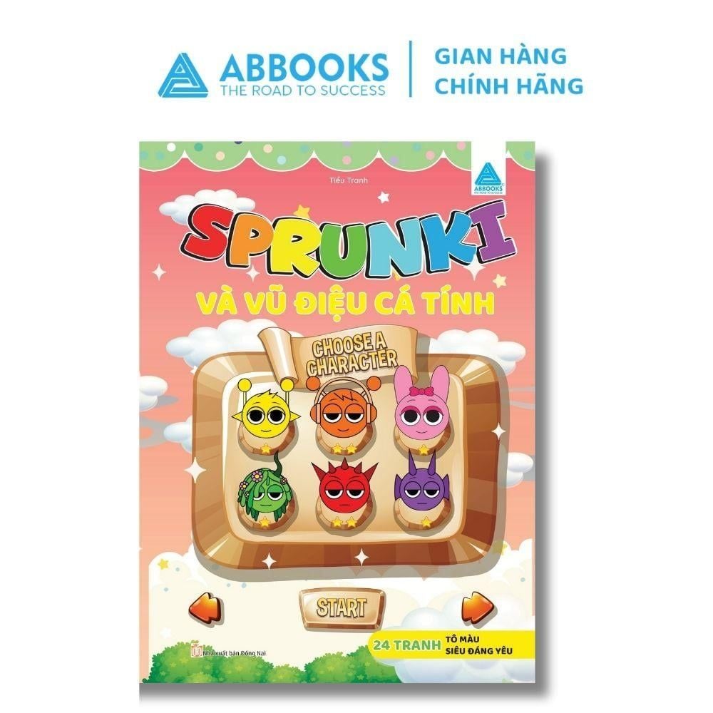 Sách Tô Màu Cho Bé - SPRUNKI - Cuộc Phiêu Lưu Âm Nhạc, Ban Nhạc Siêu Nhí, Nốt nhạc Sáng Tạo, Vũ Điệu Cá Tính