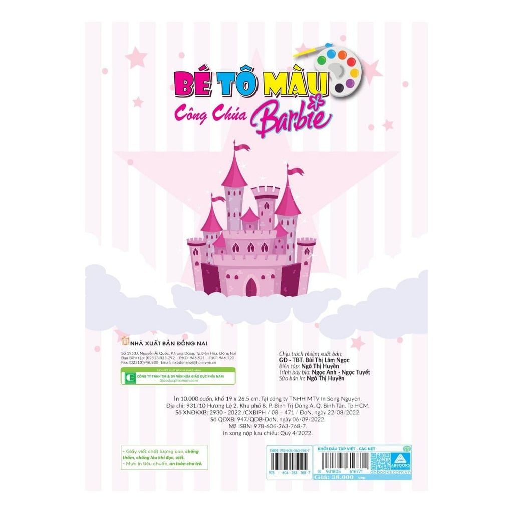 Sách - Bé tô màu - Công chúa Barbie - Khám phá thế giới công chúa Barbie rực rỡ