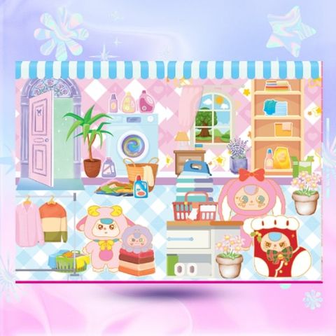 Sách - Sticker Baby Three - Chăm việc nhà, Lớp học mẫu giáo, Ngày cuối tuần, Siêu thị vui vẻ - ABBOOKS