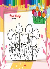 Bé tô màu và học tiếng anh theo chủ đề - Các loài hoa