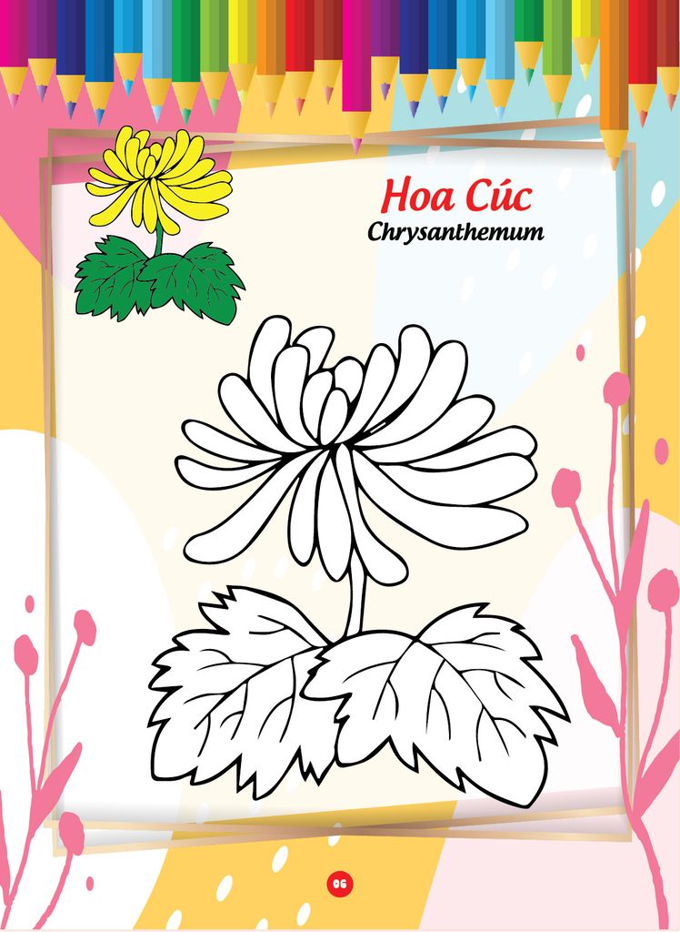 Bé tô màu và học tiếng anh theo chủ đề - Các loài hoa