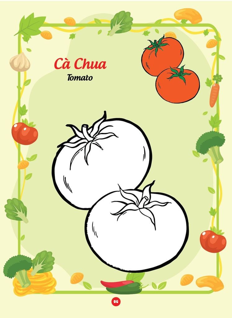 Sách - Bé tô màu và học tiếng anh theo chủ đề - Các loại rau củ