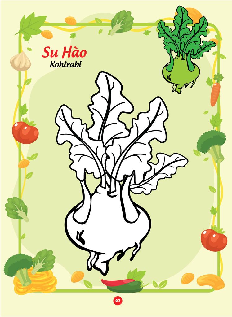 Sách - Bé tô màu và học tiếng anh theo chủ đề - Các loại rau củ