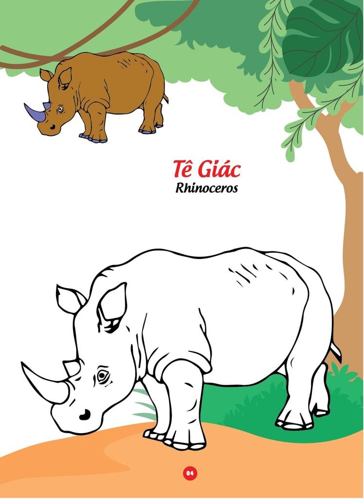 Sách - Bé tô màu và học tiếng anh theo chủ đề - Động vật hoang dã